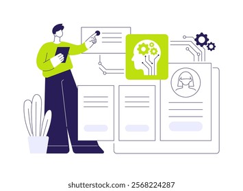 AI-Predictive Employee Retention abstract concept vector illustration. Human Resources. Predict potential employee turnover, proactive retention strategies. AI Technology. abstract metaphor.