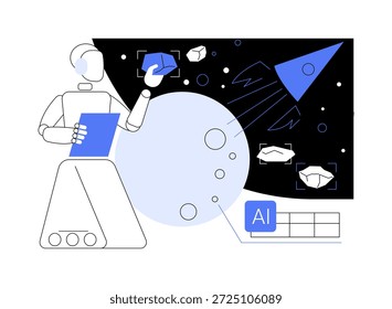 AI-Predictive Extraveicular Activity Planning conceito abstrato vetor ilustração. Exploração Espacial. O planejamento de atividades extraveiculares orientadas por IA melhora a percepção da eficiência. metáfora abstrata.