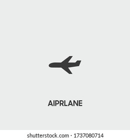 aiprlane icon. aiprlane vector on gray background