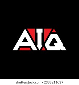 AIQ triangle letter logo design with triangle shape. AIQ triangle logo design monogram. AIQ triangle vector logo template with red color. AIQ triangular logo Simple, Elegant, and Luxurious design.