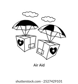 Air Aid concepts outline style illustrations stock illustration