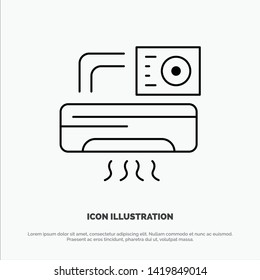 Air, Air-condition, Ac, Room Vector Line Icon