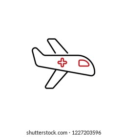 Air ambulance 2 colored line icon. Simple colored element illustration. Air ambulance icon design from medicine set