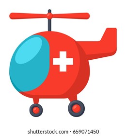 Air ambulance concept with helicopter ambulance, vector illustration in flat style