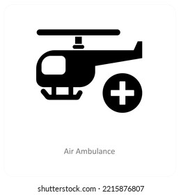 Air Ambulance And Emergency Icon Concept