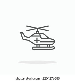 Air Ambulance Helicopter line icon. Editable stroke and pixel perfect. Can be used for digital product, presentation, print design and more.