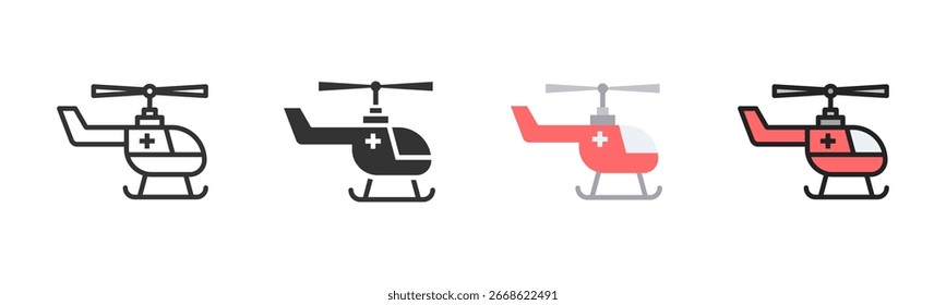 Air Ambulance Icon Pack In Multiple Styles