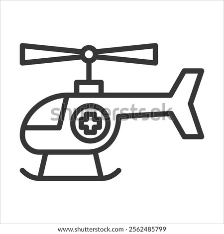 Air Ambulance Icon Vector Illustration Outline Style