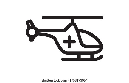 Air ambulance medical helicopter icon. Premium quality graphic design. Signs, outline symbols collection icon for websites, web design, mobile app on white background