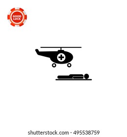 Air Ambulance and Patient Icon