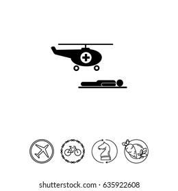 Air Ambulance and Patient Icon