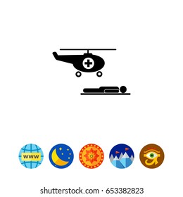 Air Ambulance and Patient Icon