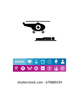 Air Ambulance and Patient Icon