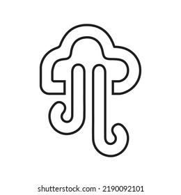 Air, atmosphere, breeze outline icon. Line art vector.