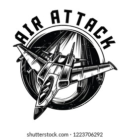 Air Attack Black n White Illustration