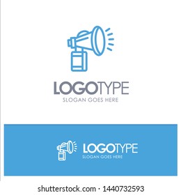 Air, Attribute, Can, Fan, Horn Blue outLine Logo with place for tagline