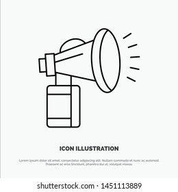 Air, Attribute, Can, Fan, Horn Line Icon Vector
