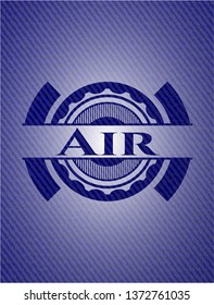 Air badge with denim background