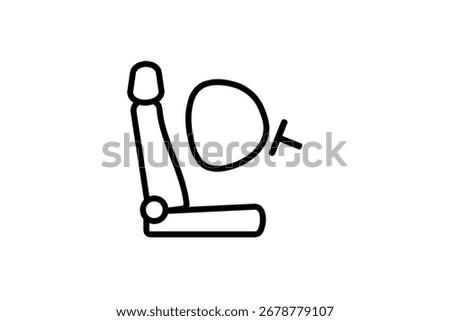 Air bag  line icon isolated on white background.
