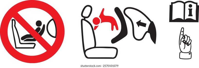 Air Bag Safety Symbol for Vehicle | Vector | EPS