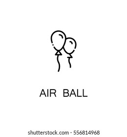 Air ball flat icon. Single high quality outline symbol for web design or mobile app. Thin line signs l for design logo, visit card, etc. Black outline pictogram on white background