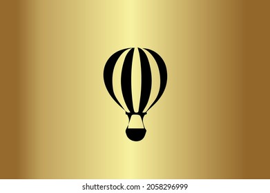 Air Ballon Basic and elegant minimal artistic design in initial based Icon logo-vector