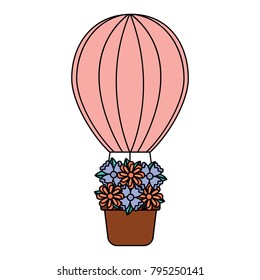 air ballon basket flowers romance