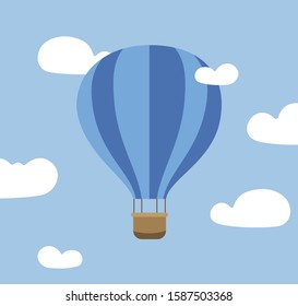 Air ballon in cartoon style. Vector illustration for kids