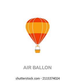 Air Ballon flat icon. Colored element sign from transport collection. Flat Air Ballon icon sign for web design, infographics and more.