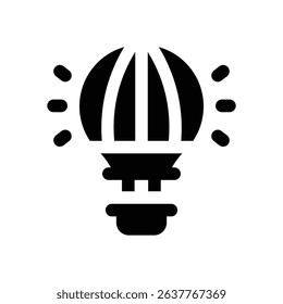air ballon glyph icon. Strong and solid vector icon for websites, mobile interfaces, presentations, and visual branding. High quality and easy to edit.