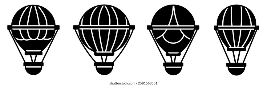 Air ballon icon collection. Stock vector illustration.