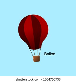 air ballon illustration vector, simple design, addtional image include layer by layer