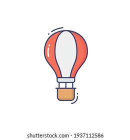Air ballon Line Icon Isolated On White Background
