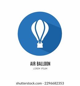 Air ballon logo. Illustration of air ballon in flat. Stock vector.