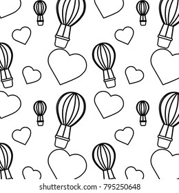 air ballon love heart valentines day pattern