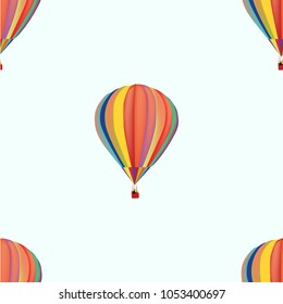 air ballon pattern seamless pattern blue background vector illustration 