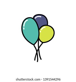 air ballons doodle icon, vector illustration