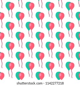 Air ballons pattern in doodle style. Perfect for paper, textile, fabric and nursery design. Vector illustration