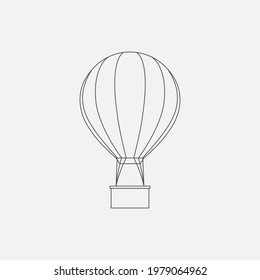 Air balloon aerostat thin line pictogram vector icon