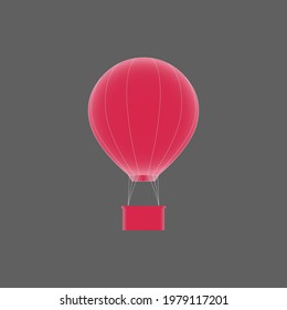 Icono del vector de línea delgada del aerostato de globo aerostático