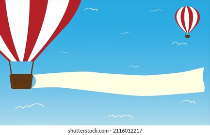 Air balloon background template. Good for greeting cards, banners, flyers, wallpapers, etc.