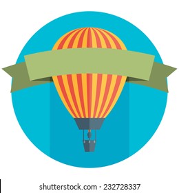 Air balloon and banner background