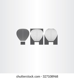 air balloon black icon set sign 
