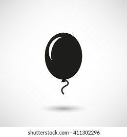 Air Balloon - black vector  icon with shadow