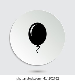 Air Balloon - black vector  icon with shadow