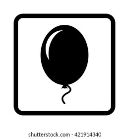 Air Balloon  - black vector icon