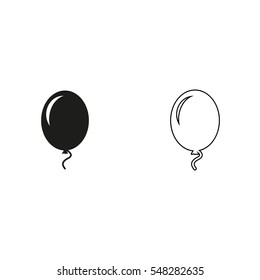 Air Balloon  - black vector icon