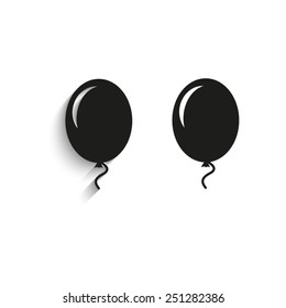 Air Balloon - black vector icons