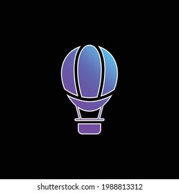 Icono de vector de gradiente azul de globo de aire