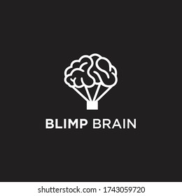 air balloon brain logo. brain icon